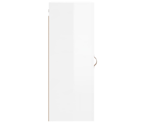 Armario de pared blanco brillante 34,5x34x90 cm