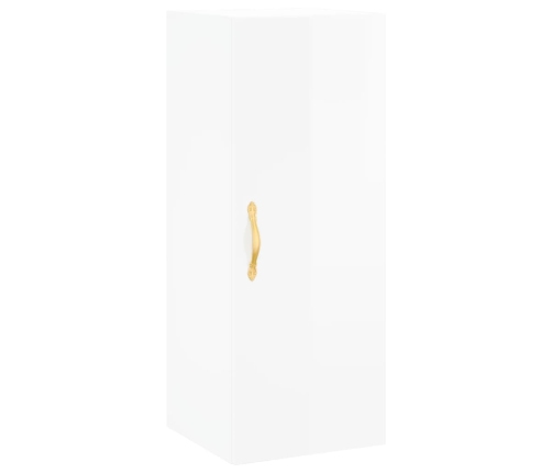 Armario de pared blanco brillante 34,5x34x90 cm