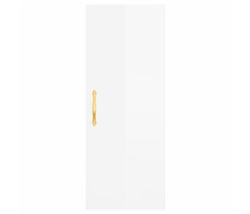 Armario de pared blanco brillante 34,5x34x90 cm