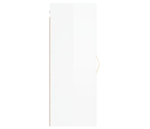 Armario de pared blanco brillante 34,5x34x90 cm