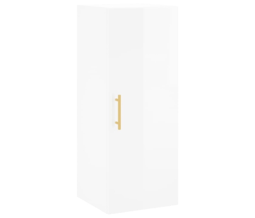 Armario de pared blanco brillante 34,5x34x90 cm