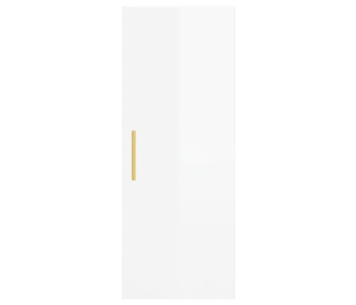 Armario de pared blanco brillante 34,5x34x90 cm