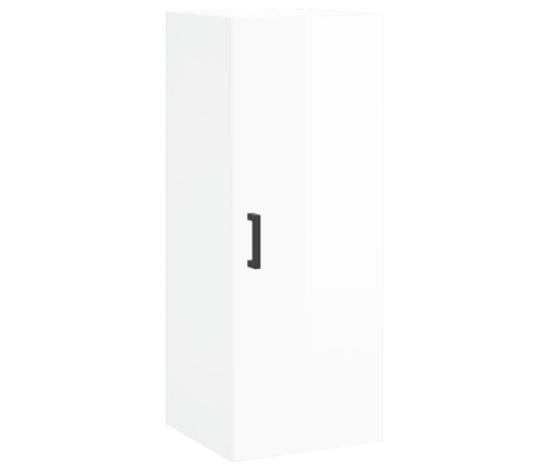 Armario de pared blanco brillante 34,5x34x90 cm