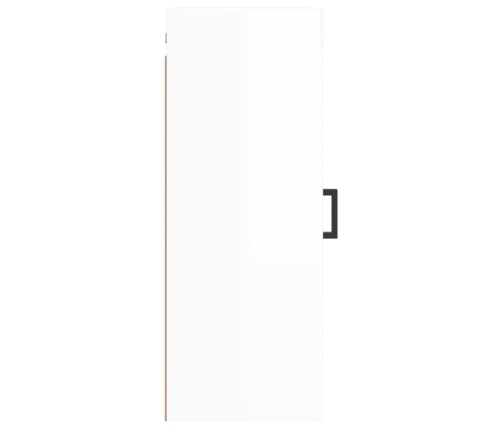 Armario de pared blanco brillante 34,5x34x90 cm