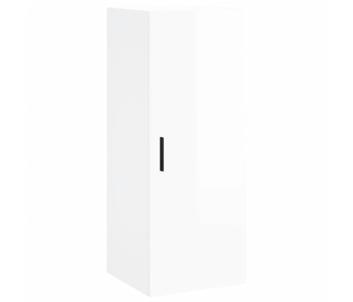 Armario de pared blanco brillante 34,5x34x90 cm