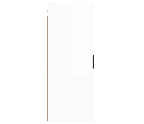 Armario de pared blanco brillante 34,5x34x90 cm