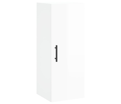 Armario de pared blanco brillante 34,5x34x90 cm