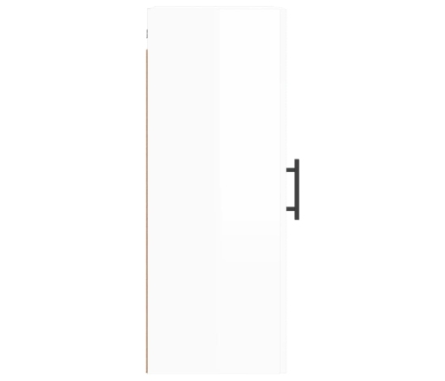 Armario de pared blanco brillante 34,5x34x90 cm