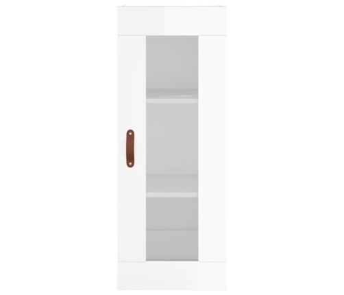 Armario de pared blanco brillante 34,5x34x90 cm