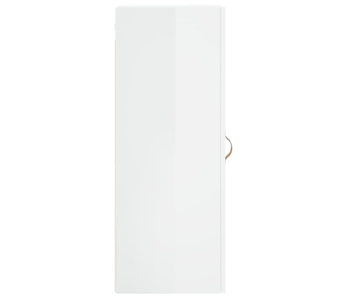 Armario de pared blanco brillante 34,5x34x90 cm