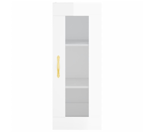 Armario de pared blanco brillante 34,5x34x90 cm