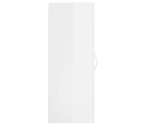 Armario de pared blanco brillante 34,5x34x90 cm