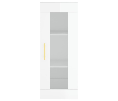 Armario de pared blanco brillante 34,5x34x90 cm