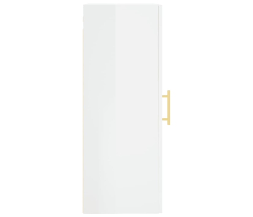 Armario de pared blanco brillante 34,5x34x90 cm