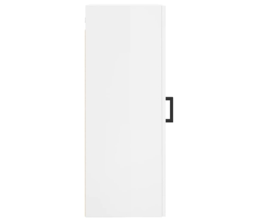 Armario de pared blanco brillante 34,5x34x90 cm