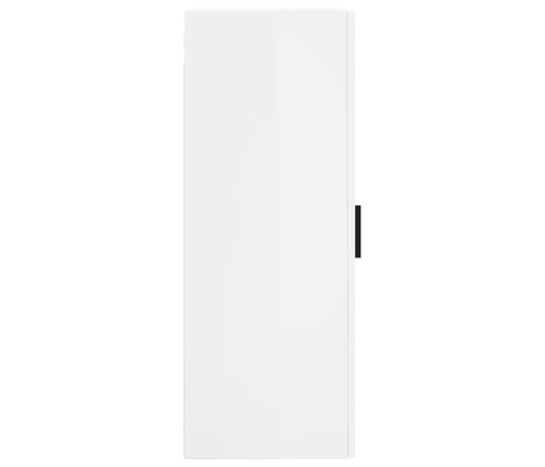 Armario de pared blanco brillante 34,5x34x90 cm