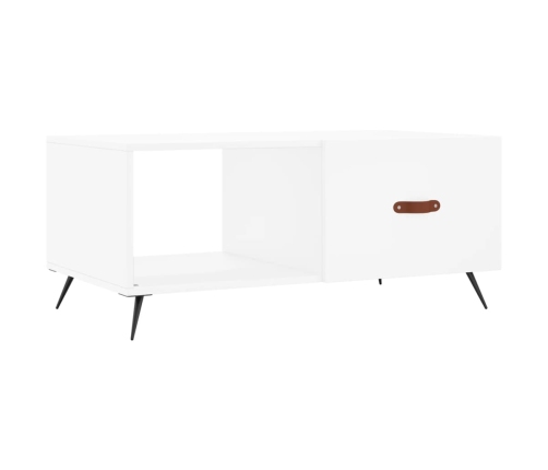 Mesa de centro madera contrachapada blanco 90x50x40 cm