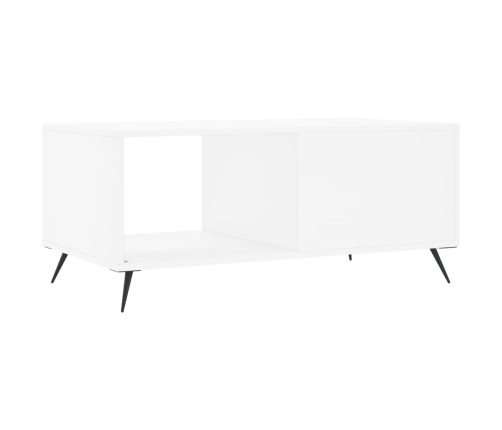 Mesa de centro madera contrachapada blanco 90x50x40 cm