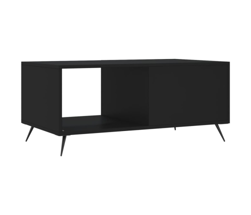 Mesa de centro madera contrachapada negro 90x50x40 cm