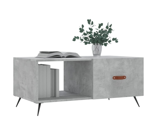 Mesa de centro madera contrachapada gris hormigón 90x50x40 cm