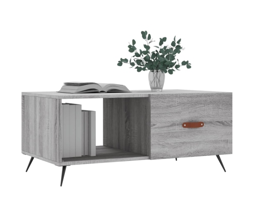 Mesa de centro madera contrachapada gris Sonoma 90x50x40 cm