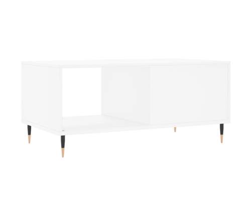 Mesa de centro madera contrachapada blanco 90x50x40 cm