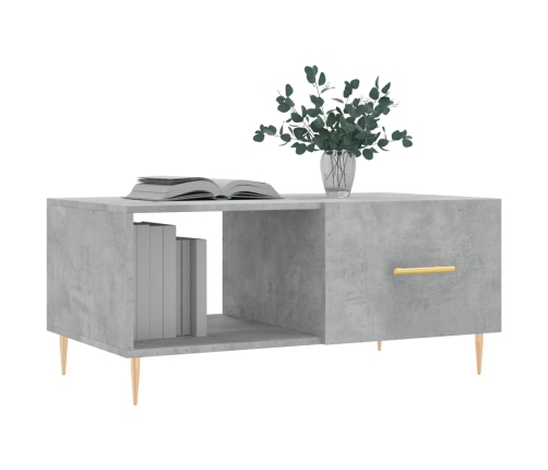 Mesa de centro madera contrachapada gris hormigón 90x50x40 cm