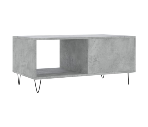 Mesa de centro madera contrachapada gris hormigón 90x50x40 cm