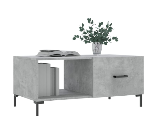 Mesa de centro madera contrachapada gris hormigón 90x50x40 cm