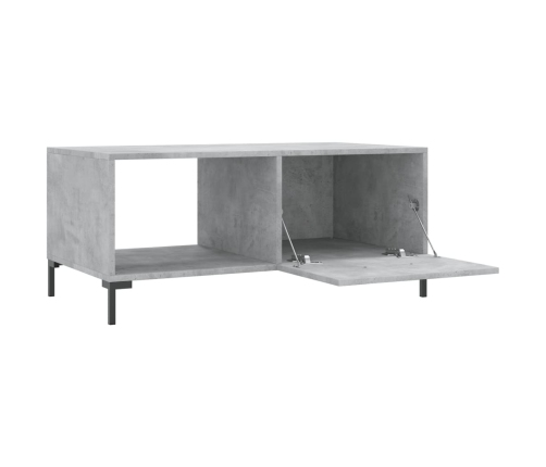 Mesa de centro madera contrachapada gris hormigón 90x50x40 cm