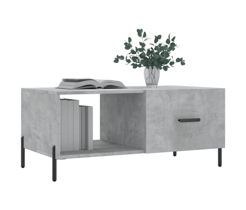 Mesa de centro madera contrachapada gris hormigón 90x50x40 cm