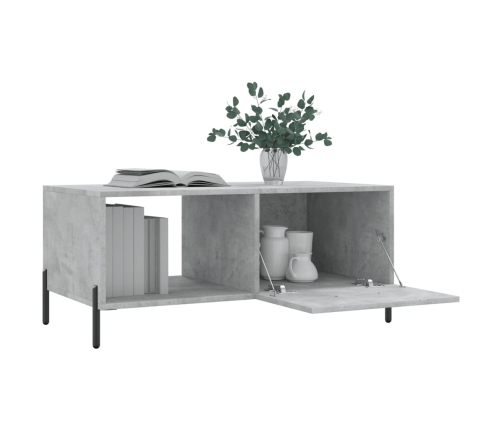 Mesa de centro madera contrachapada gris hormigón 90x50x40 cm