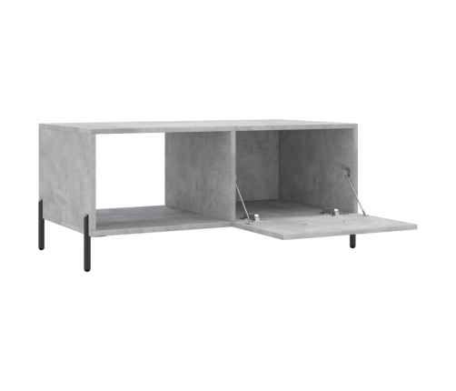 Mesa de centro madera contrachapada gris hormigón 90x50x40 cm