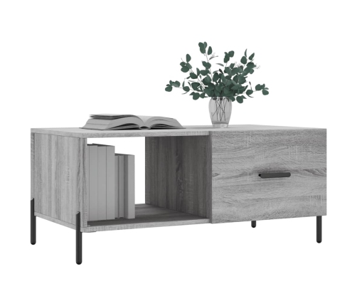 Mesa de centro madera contrachapada gris Sonoma 90x50x40 cm