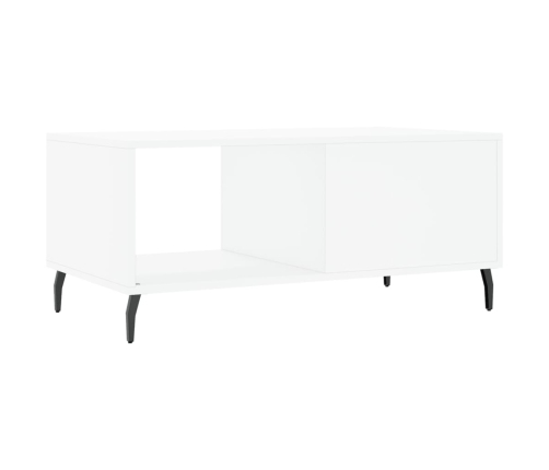 Mesa de centro madera contrachapada blanco 90x50x40 cm