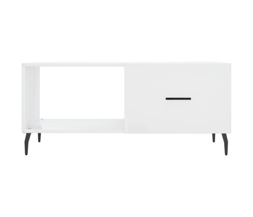 Mesa de centro madera contrachapada blanco brillo 90x50x40 cm