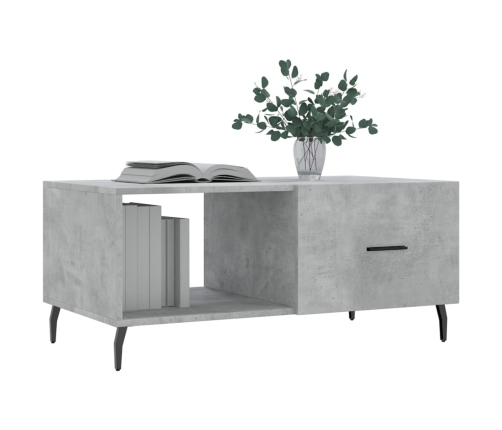 Mesa de centro madera contrachapada gris hormigón 90x50x40 cm