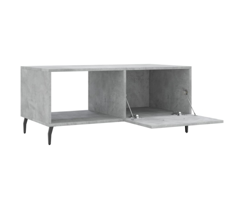 Mesa de centro madera contrachapada gris hormigón 90x50x40 cm