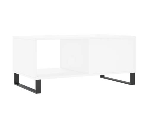 Mesa de centro madera contrachapada blanco 90x50x40 cm