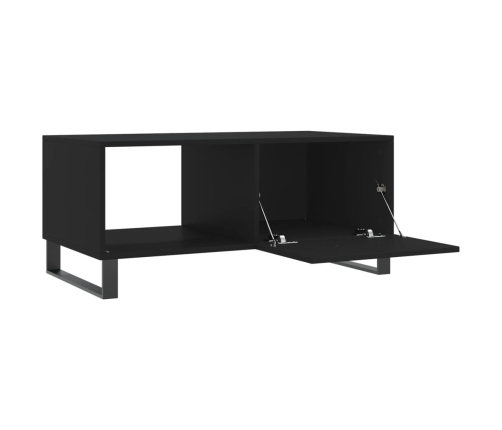 Mesa de centro madera contrachapada negro 90x50x40 cm