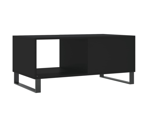 Mesa de centro madera contrachapada negro 90x50x40 cm