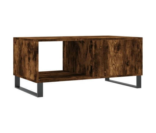 Mesa de centro madera contrachapada roble ahumado 90x50x40 cm