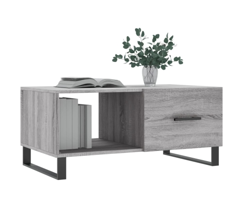 Mesa de centro madera contrachapada gris Sonoma 90x50x40 cm