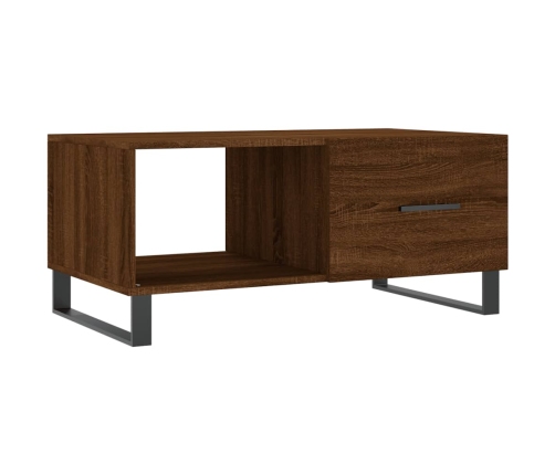 Mesa de centro madera contrachapada roble marrón 90x50x40 cm