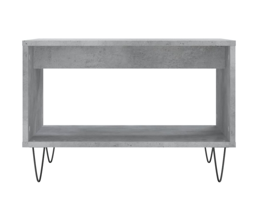 Mesa de centro madera de ingeniería gris hormigón 60x50x40 cm