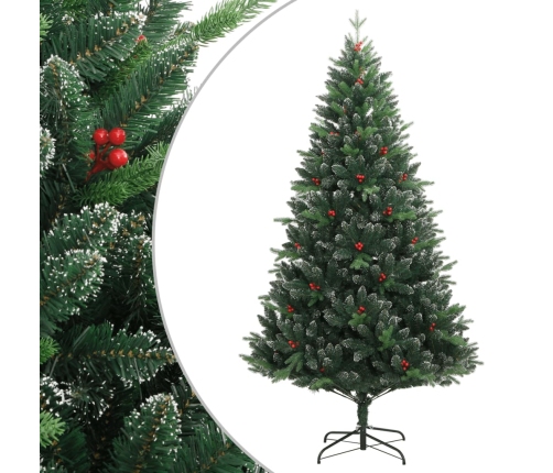 Árbol de Navidad artificial con bisagras y frutos rojos 120 cm