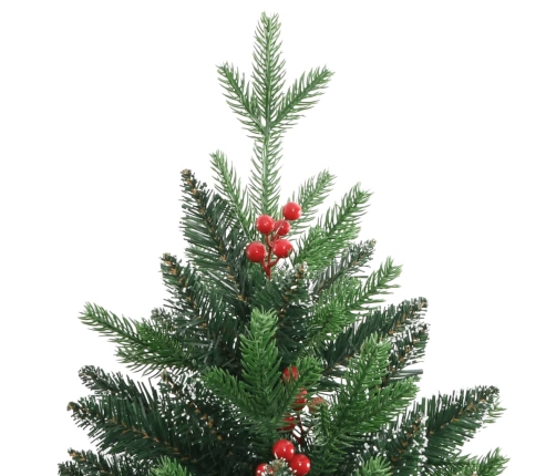 Árbol de Navidad artificial con bisagras y frutos rojos 120 cm