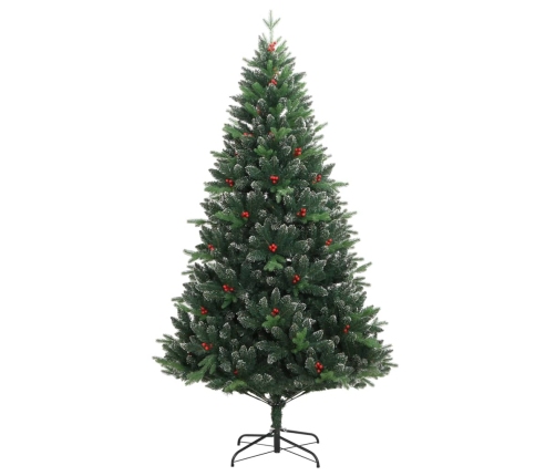 Árbol de Navidad artificial con bisagras y frutos rojos 150 cm