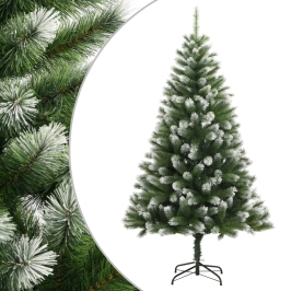 Árbol de Navidad artificial con bisagras y nieve flocada 240 cm