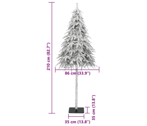 Árbol de Navidad artificial con nieve 210 cm